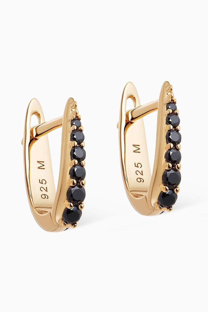 

Black Pavé Claw Huggies in 18ct Gold Vermeil