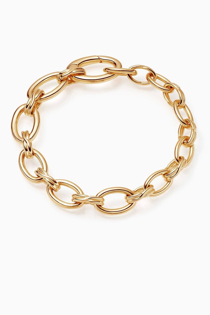 

Graduated Oval Chain Bracelet in 18ct Gold Plated on Brass