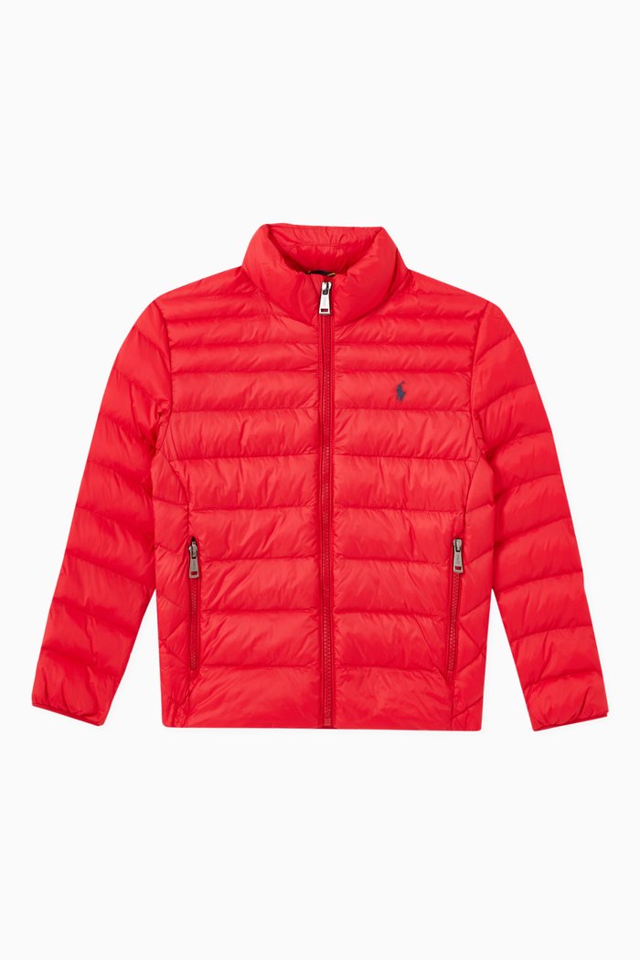 

Puffer Jacket in Recycled Nylon, Red