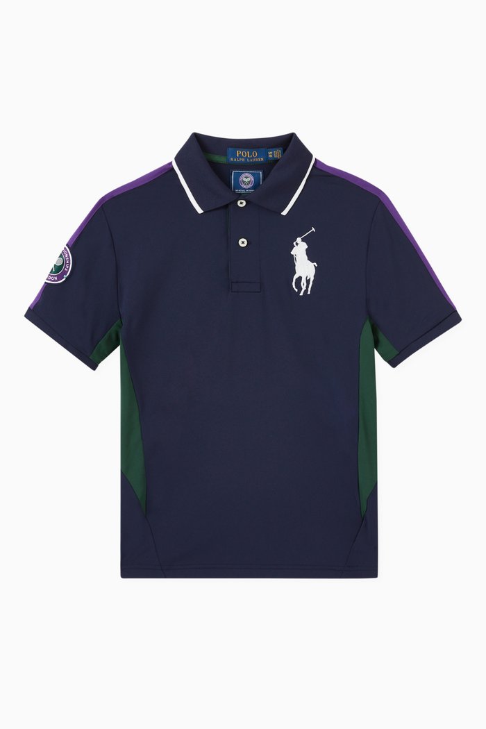 

Wimbeldon Ball Boy Polo Shirt in Recycled Polyester, Blue