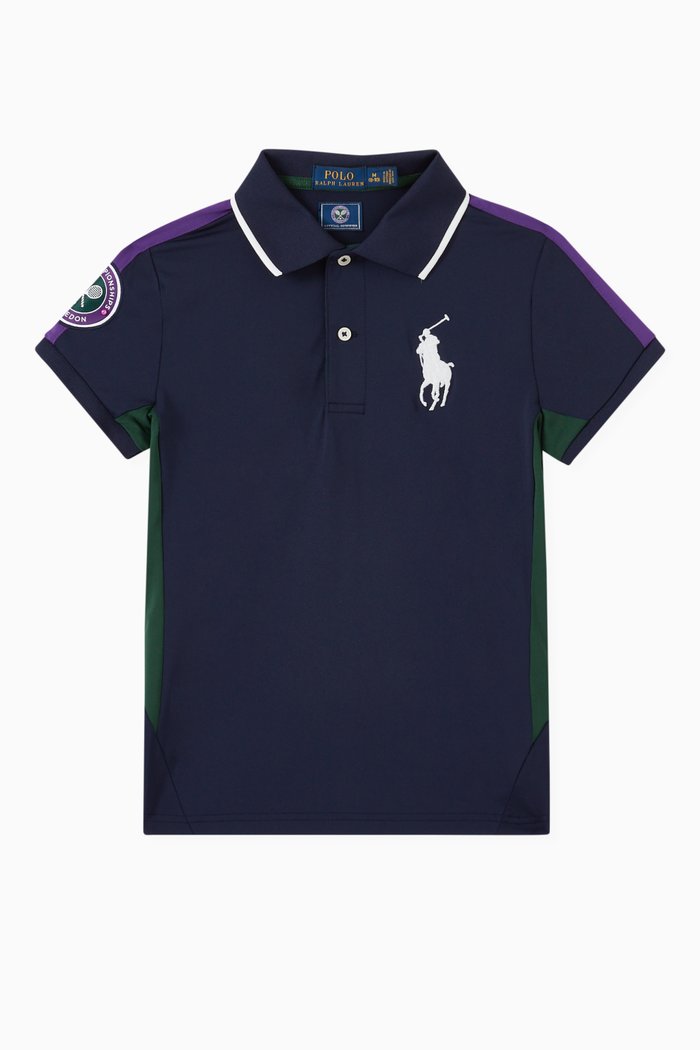 

Wimbledon Ball Boy Polo Shirt in Jersey, Blue
