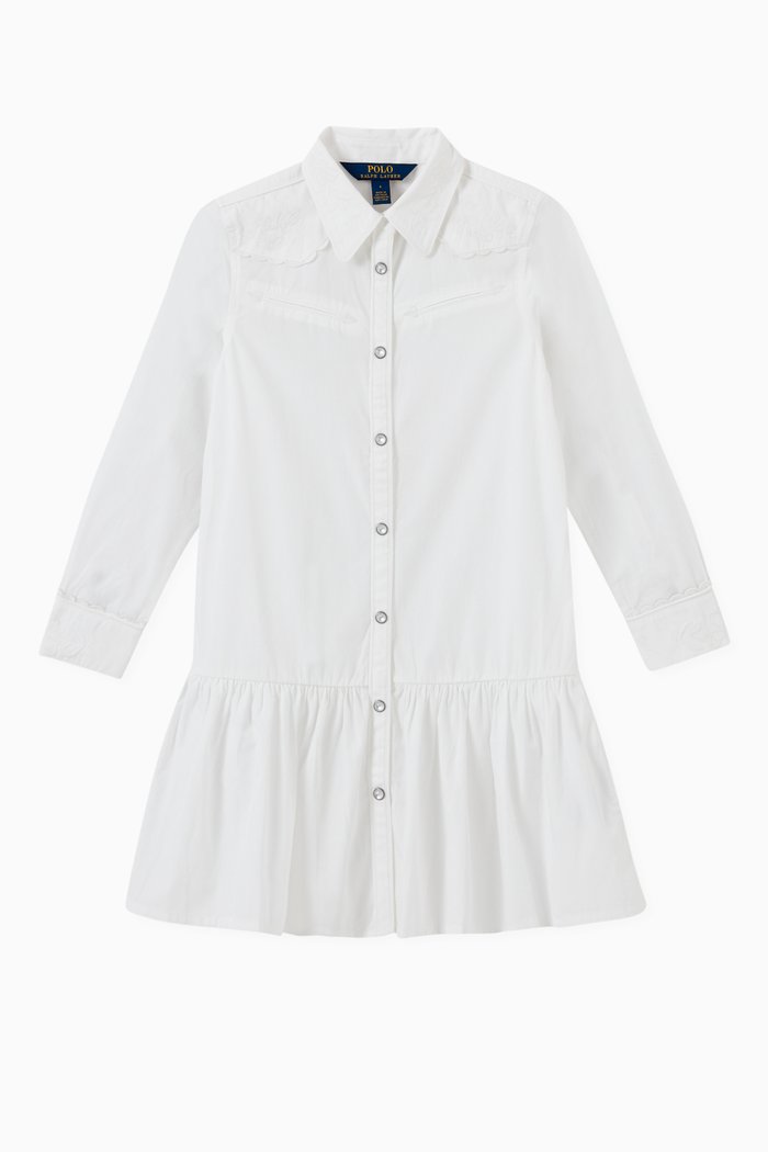 

Shirt Dress in Cotton Poplin, White