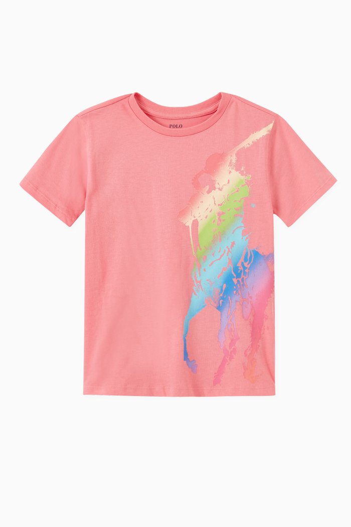 

Ombré Big Pony T-shirt in Cotton Jersey, Pink