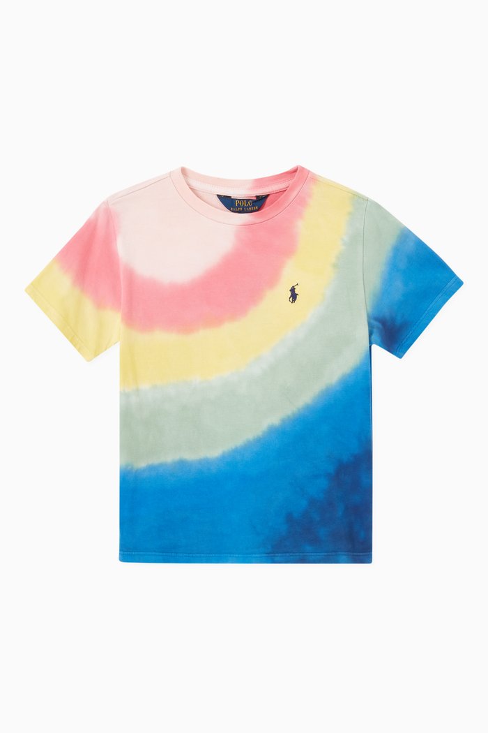 

Tie Dye Print T-shirt in Cotton Jersey, Multicolour