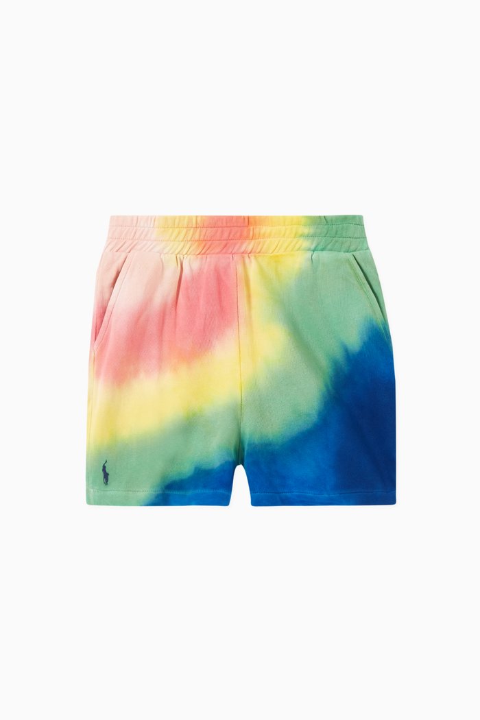 

Tie Dye Print Shorts in Cotton Terry, Multicolour