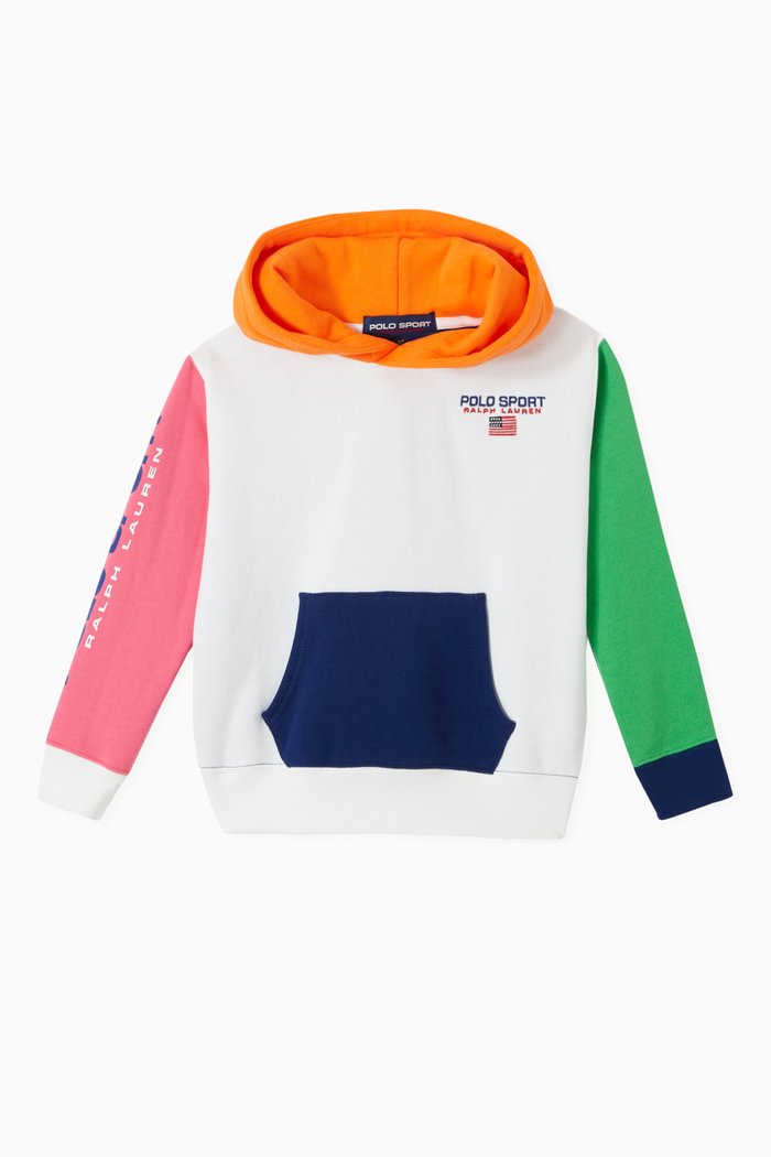 

Polo Sport Hoodie in Colourblock Fleece Jersey, Multicolour