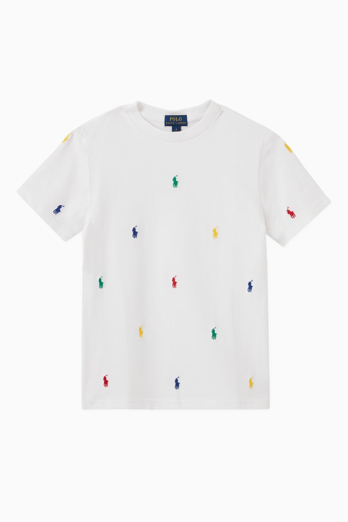 

Polo Pony T-shirt in Cotton Mesh, White