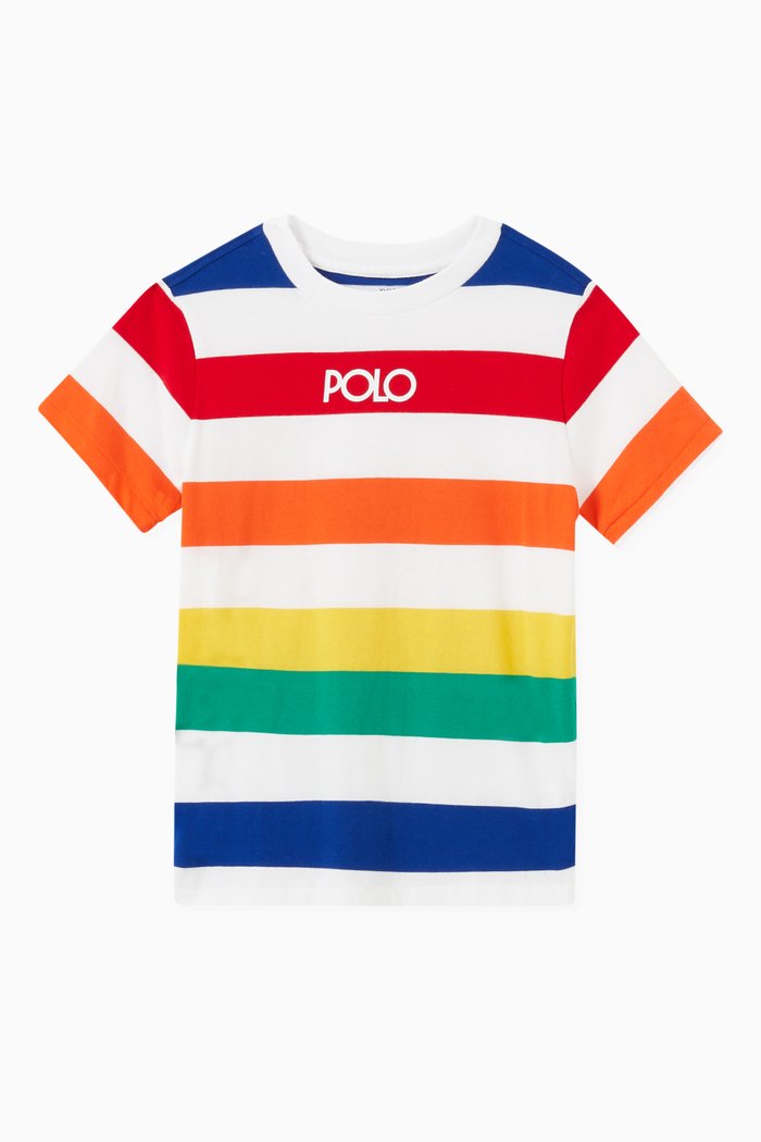 

Logo T-shirt in Striped Cotton Jersey, Multicolour