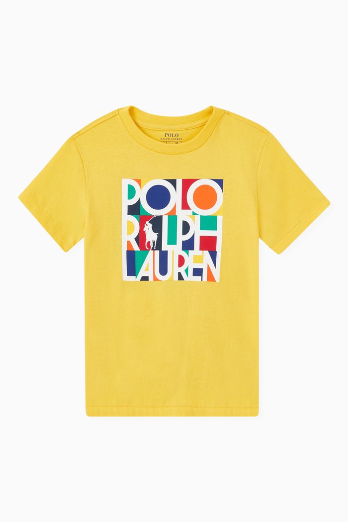 

Colourblock Logo T-shirt in Cotton Jersey, Yellow