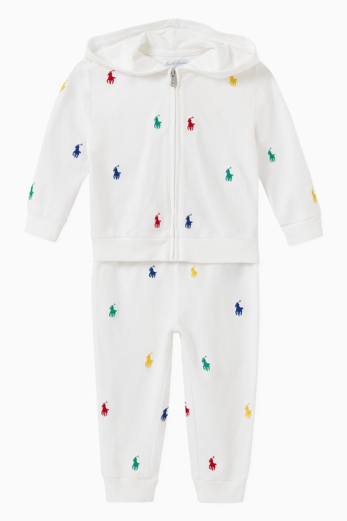 

Polo Pony Tracksuit in Cotton Mesh, White