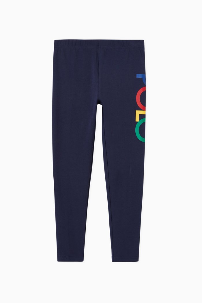 

Logo Leggings in Cotton Jersey, Blue