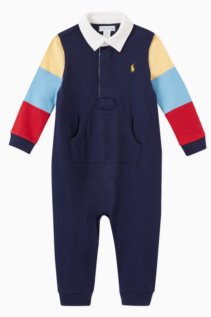 

Rugby Coverall in Cotton Jersey, Blue