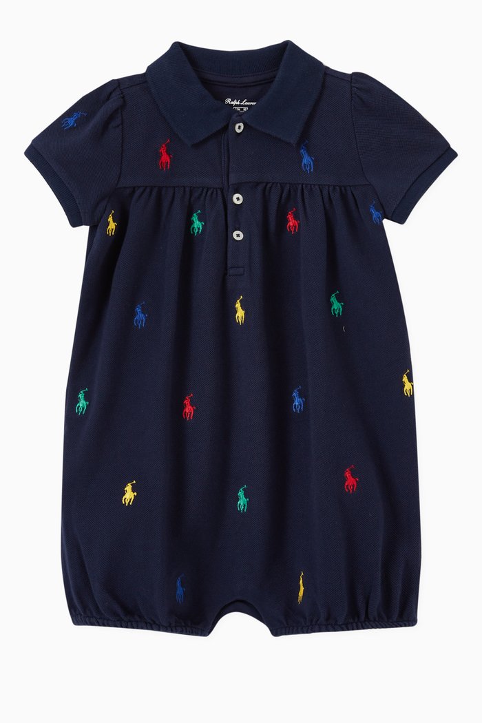 

Pony Polo Bubble Shortall in Cotton Piquet, Blue