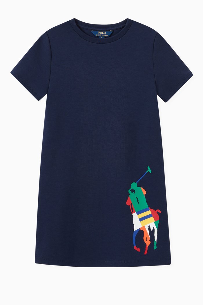 

Big Pony T-shirt Dress in Double-knit, Blue