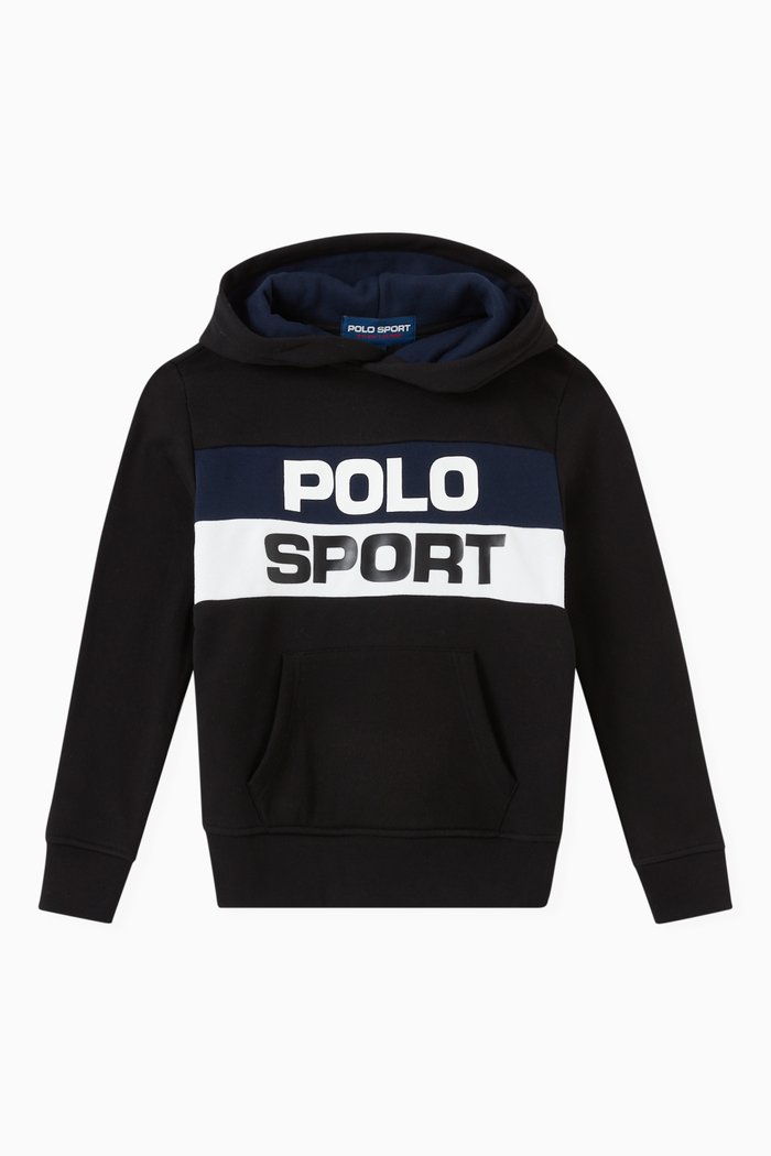 

Polo Sport Hoodie in Fleece Jersey, Black