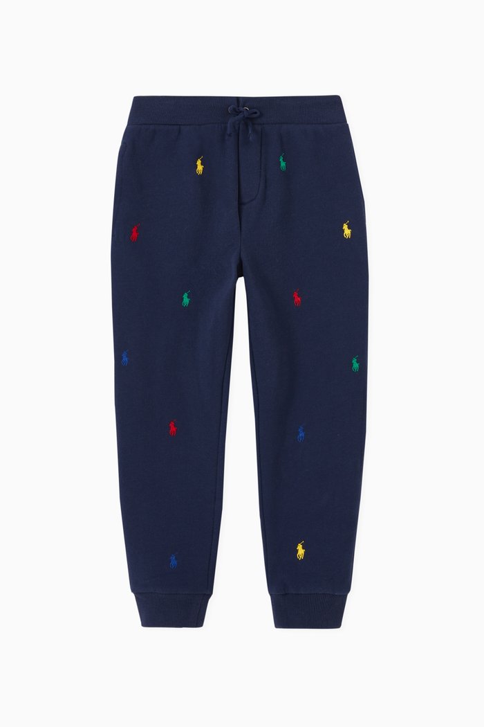 

Polo Pony Trousers in Cotton Fleece, Blue