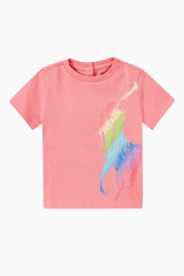 

Polo Ombré Pony T-shirt in Cotton Jersey, Pink