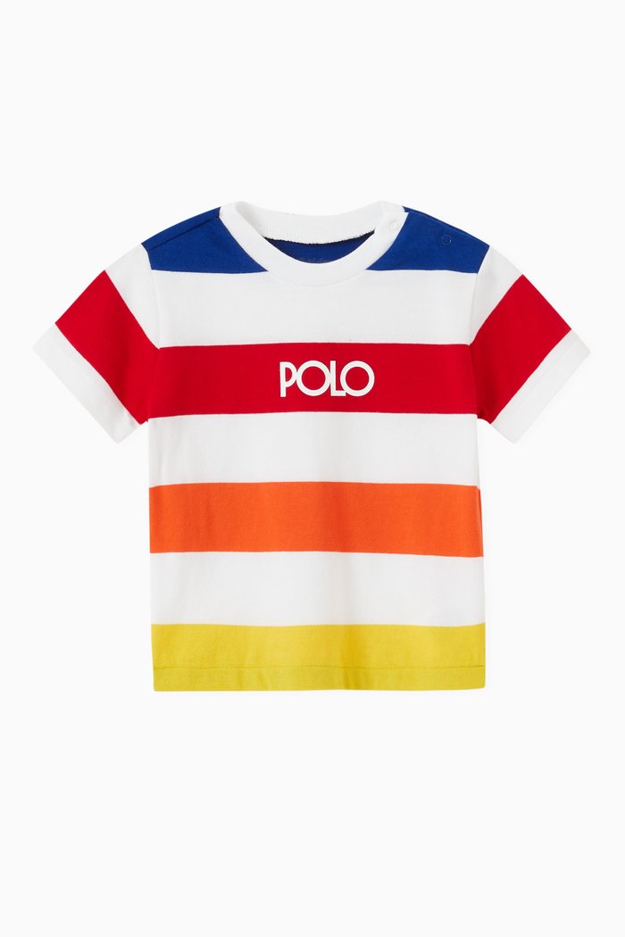 

Logo T-shirt in Striped Cotton Jersey, Multicolour