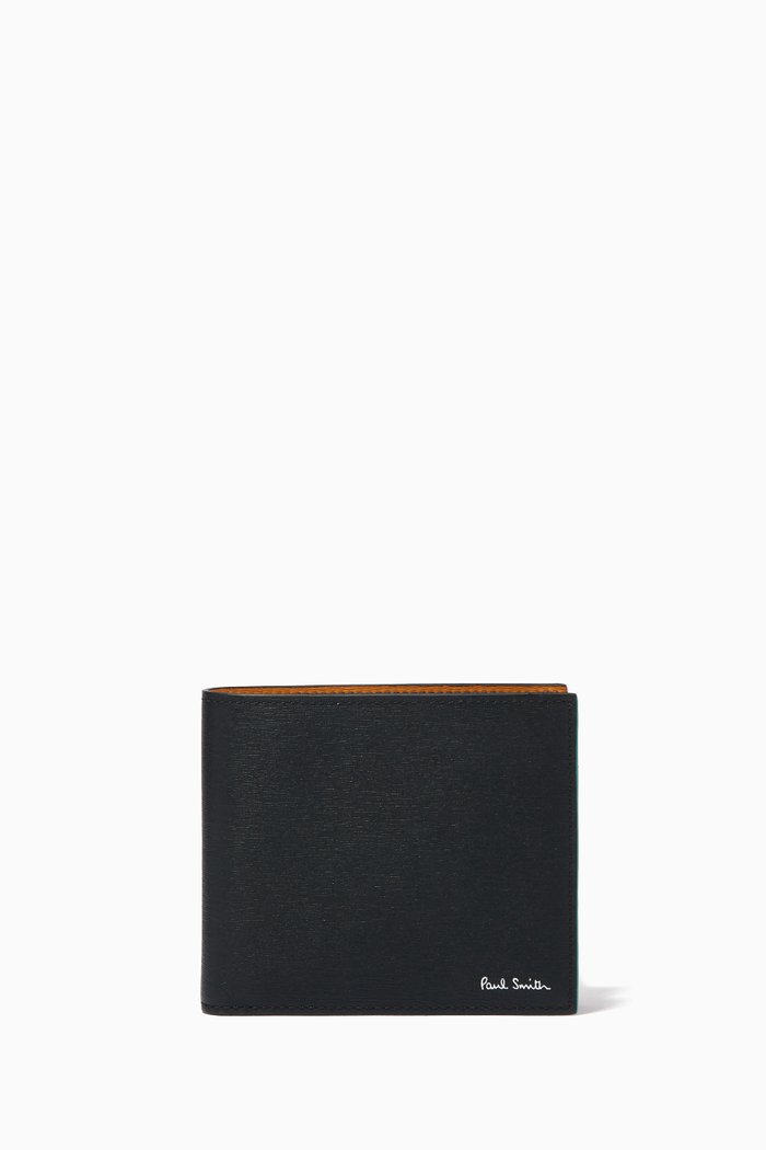 

Billfold Wallet in Straw-grain Leather, Black