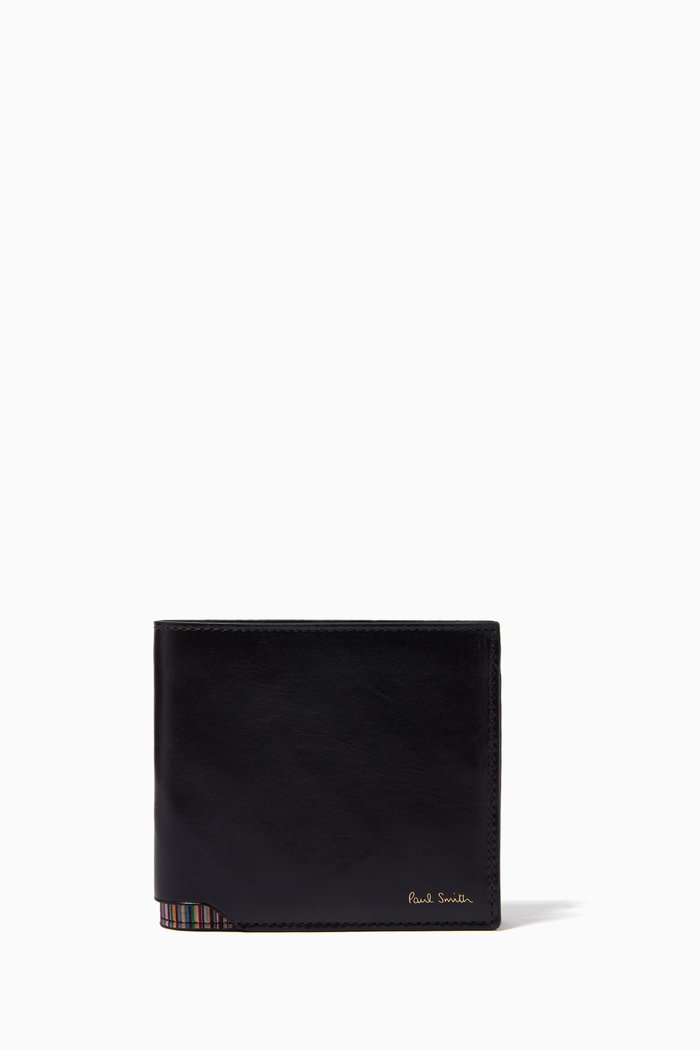 

Signature Stripe Billfold Wallet in Leather, Grey