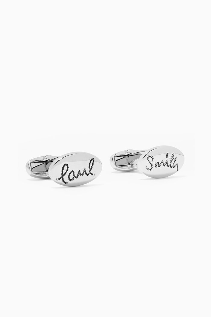 

Rope Logo Cufflinks in Metal, Silver