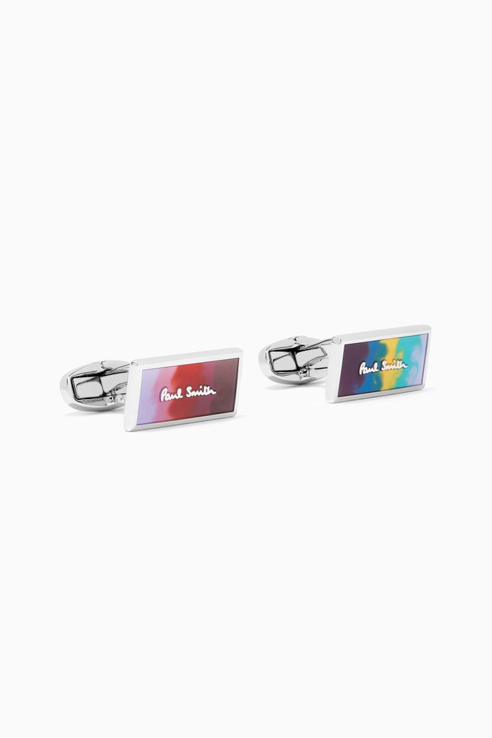 

Gradient Logo Cufflinks in Metal, Multicolour