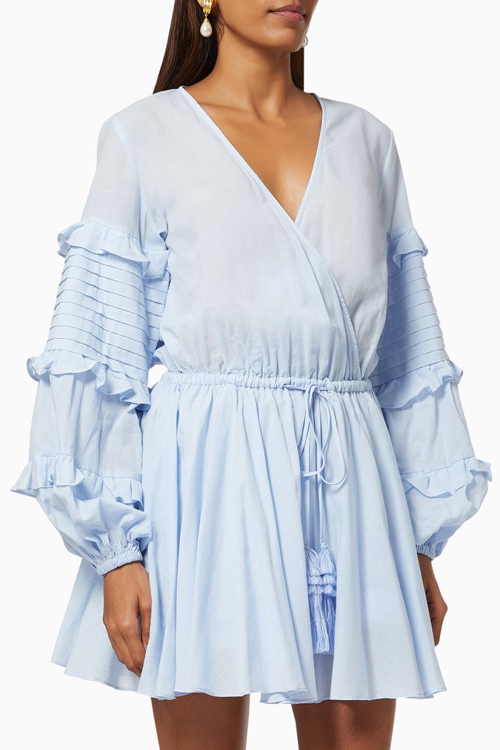 

Peach Dress in Cotton Blend, Blue