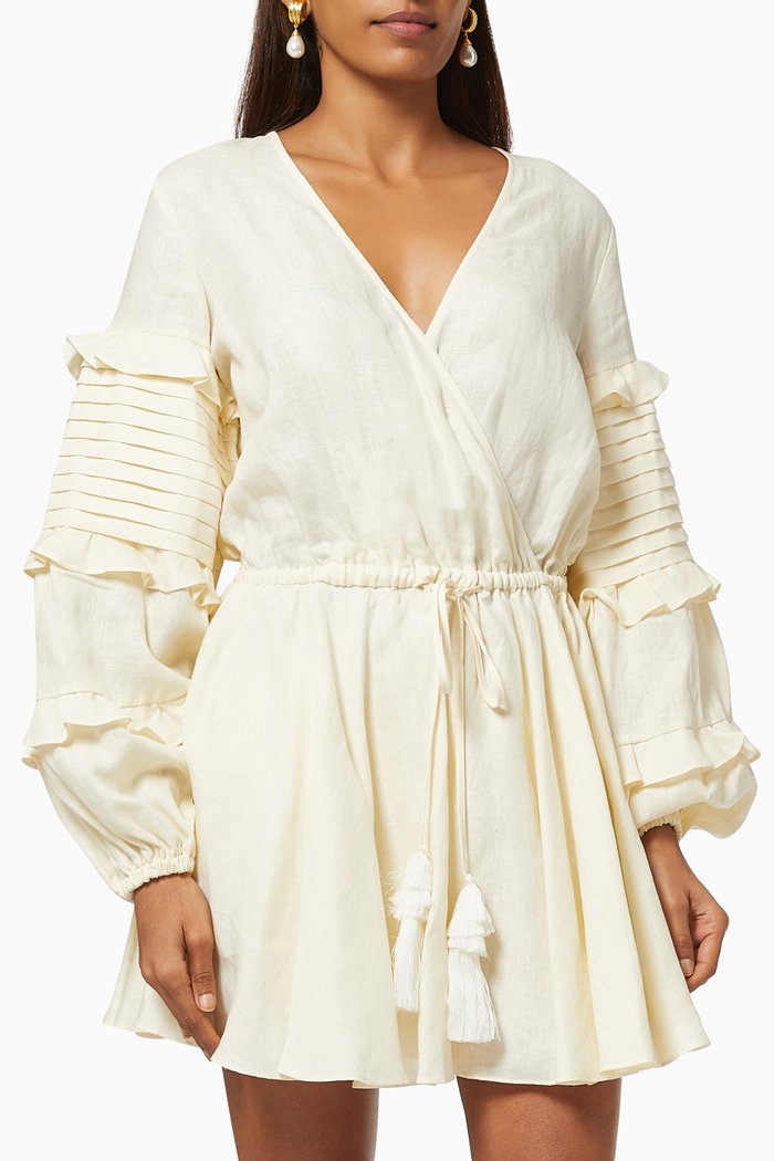 

Peach Dress in Cotton Blend, Neutral