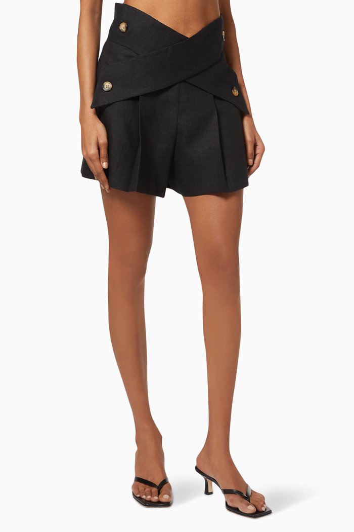 

Bonnie Shorts in Linen, Black