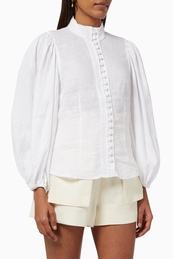 

Marissa Top in Linen, White