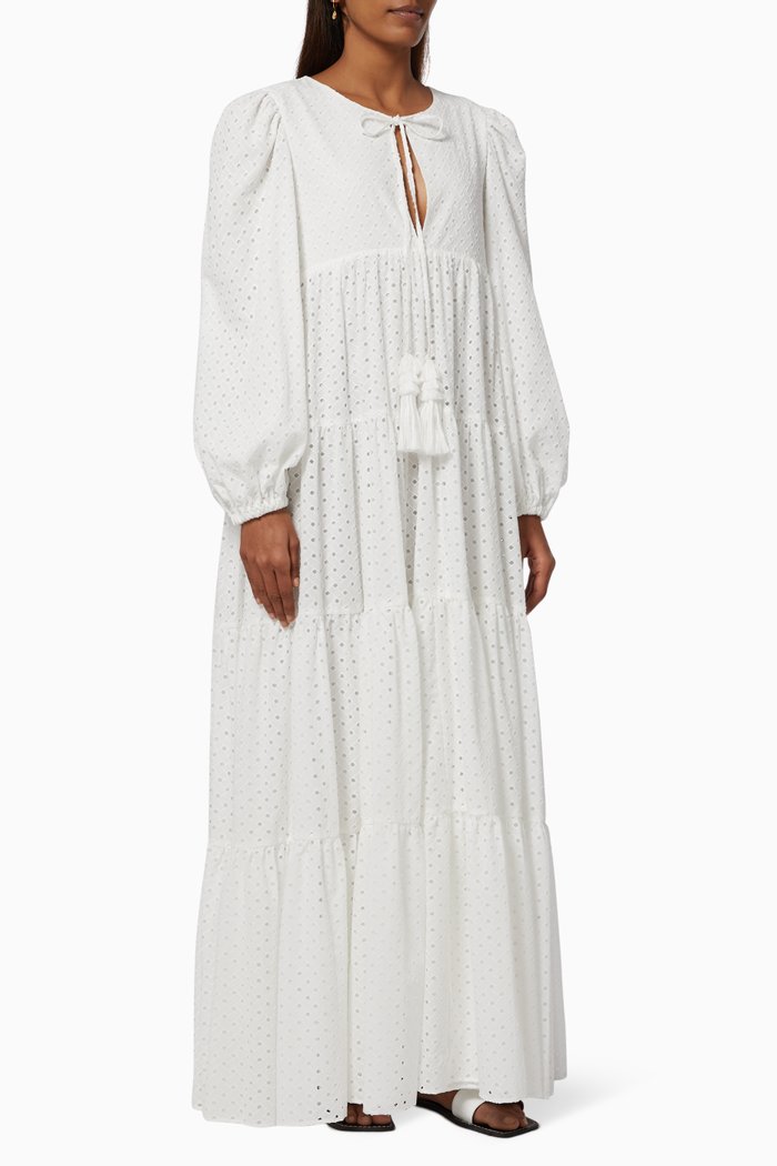

Delilah Dress in Cotton, White