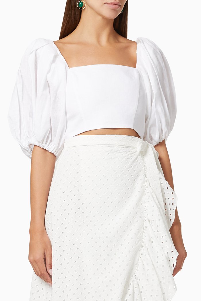 

Kimberly Top in Linen, White