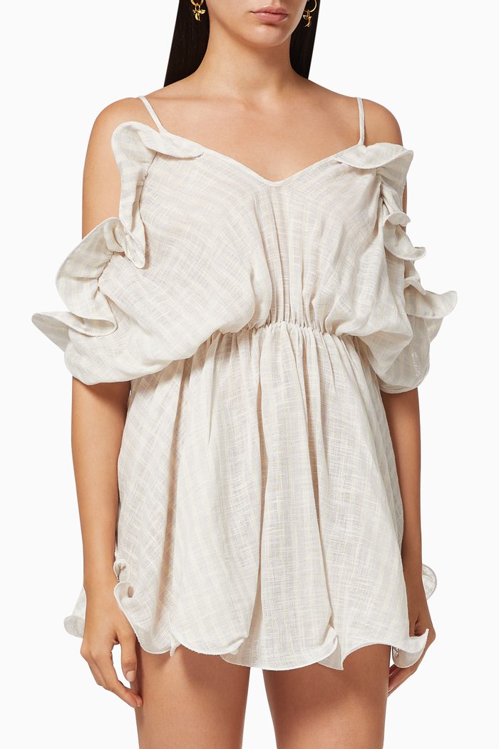 

Faith Mini Dress in Crepe, Neutral