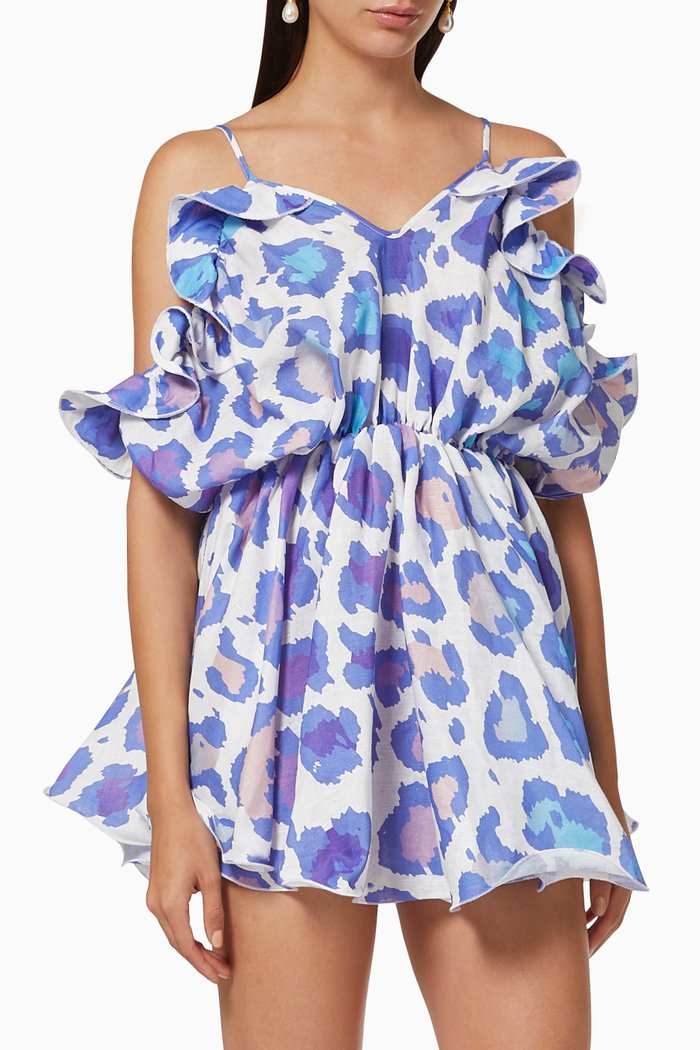 

Faith Mini Dress in Crepe, Blue