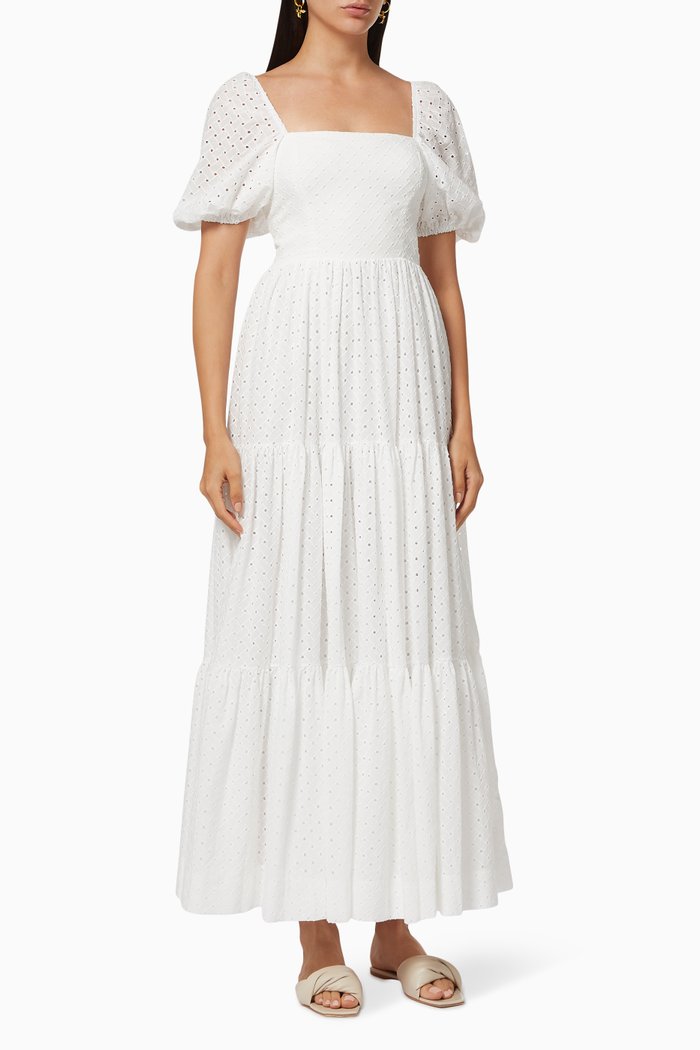

Sophia Maxi Dress in Cotton Blend, White