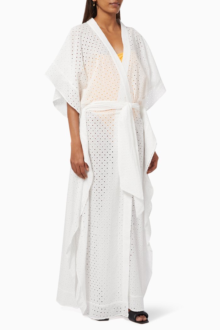 

Liza Cover-up in Broderie Anglaise Cotton Blend, White