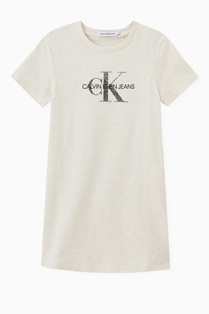 

Logo T-shirt Dress in Stretch Jersey, White