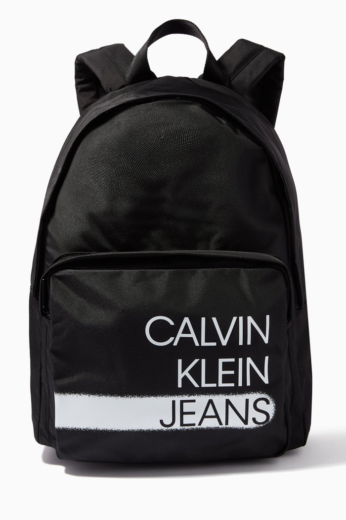 

CK Logo Backpack in Nylon, Black