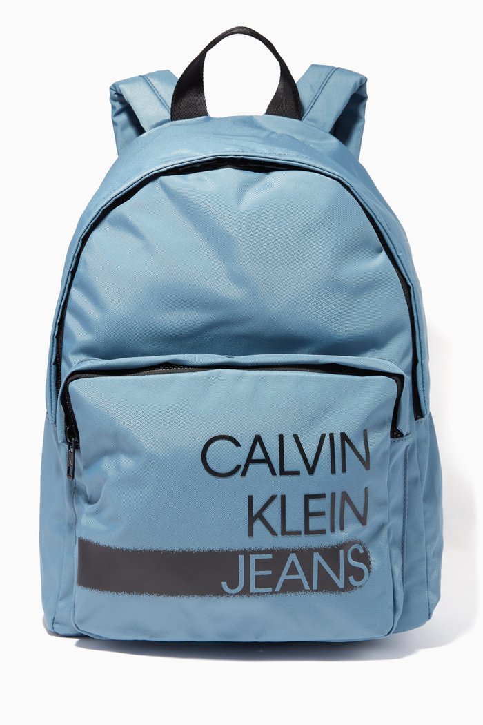 

CK Logo Backpack in Nylon, Blue