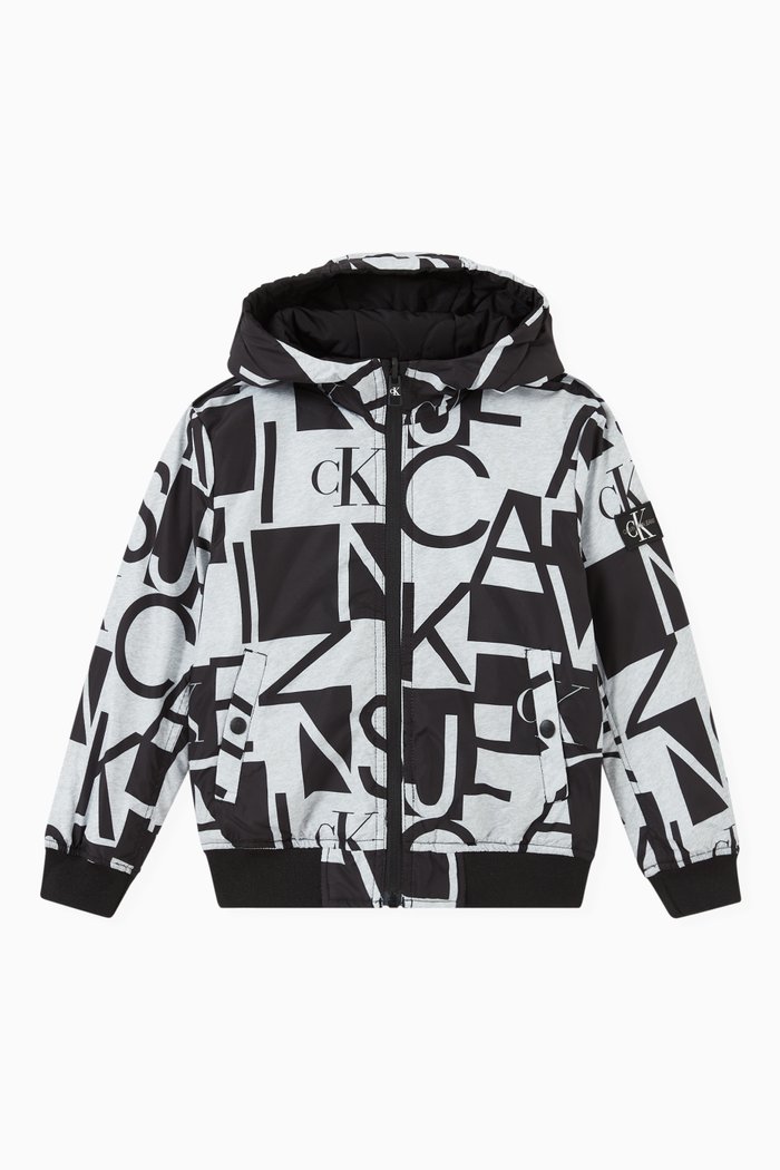 

Reversible Bomber Jacket in Recycled Polyester, Grey