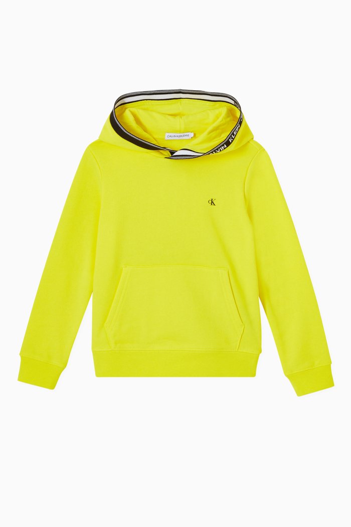 

Logo Collar Hoodie in Organic Cotton Terry, Yellow