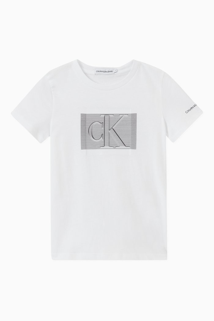 

CK 3D Graphic Print T-shirt in Cotton Jersey, White