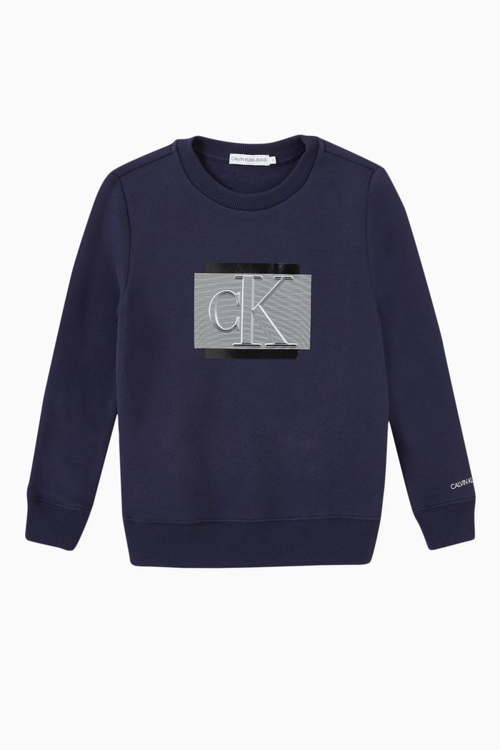

Logo Sweatshirt in Organic Blend Fleece, Blue
