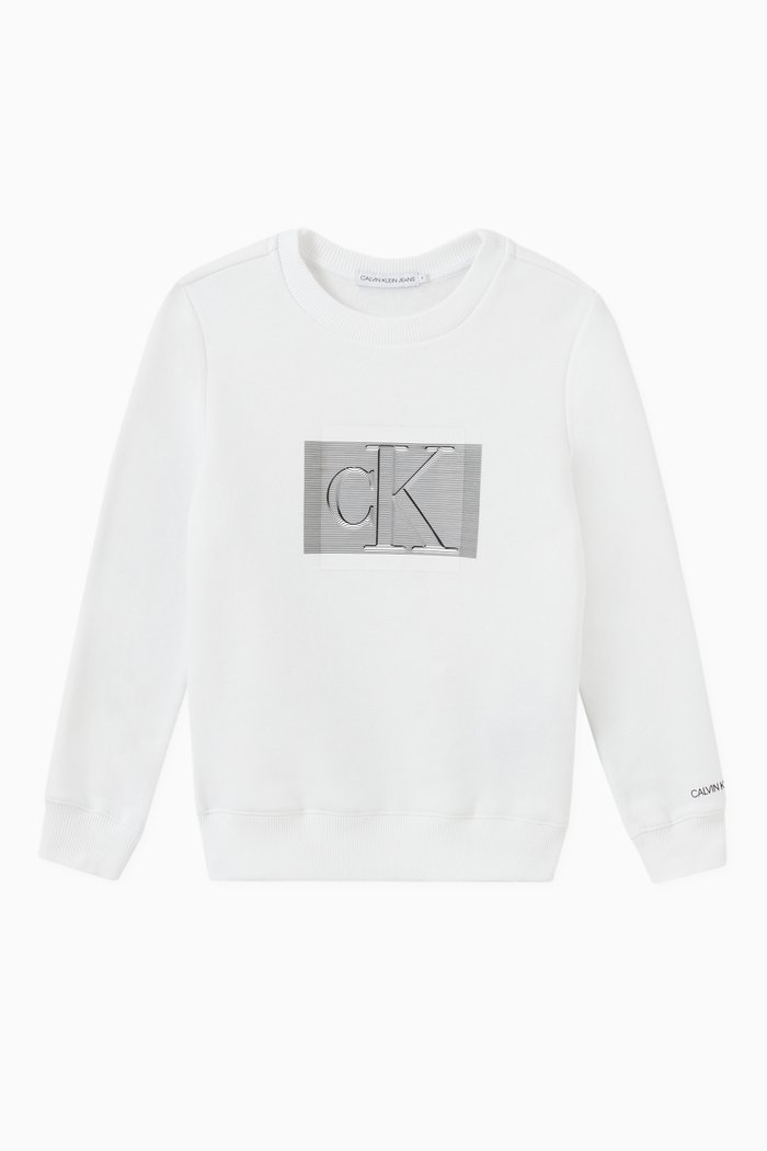 

Logo Sweatshirt in Organic Blend Fleece, White