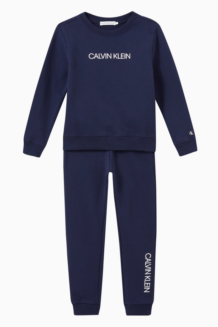 

CK Essential Sweatsuit in Cotton Terry, Blue