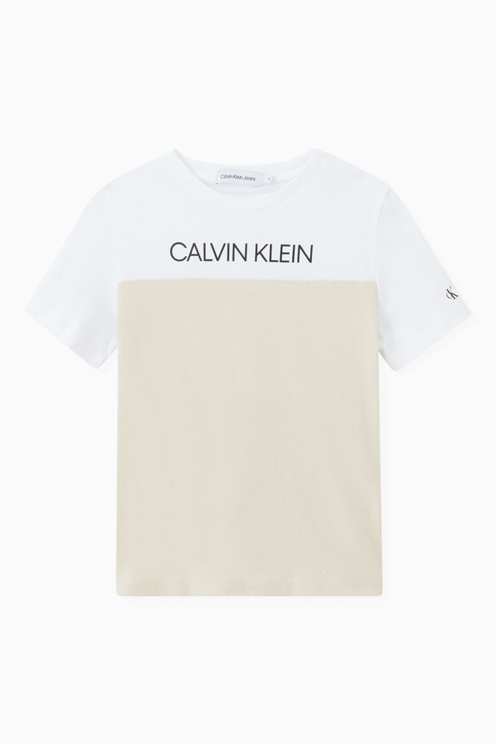 

CK Colour Block T-shirt in Cotton Jersey, White