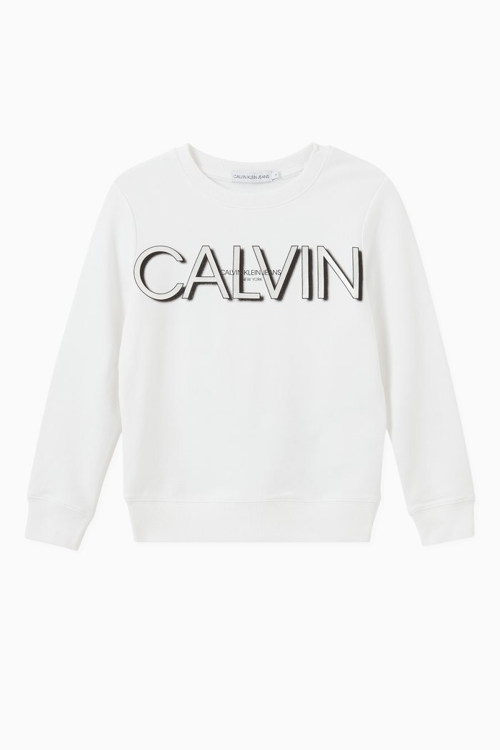 

Logo Sweatshirt in Blend Fleece, White