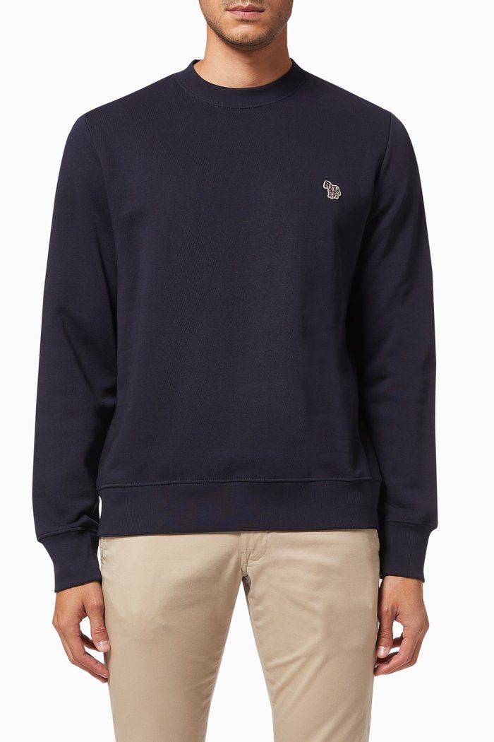 

Zebra Logo Sweatshirt in Organic Cotton, Blue