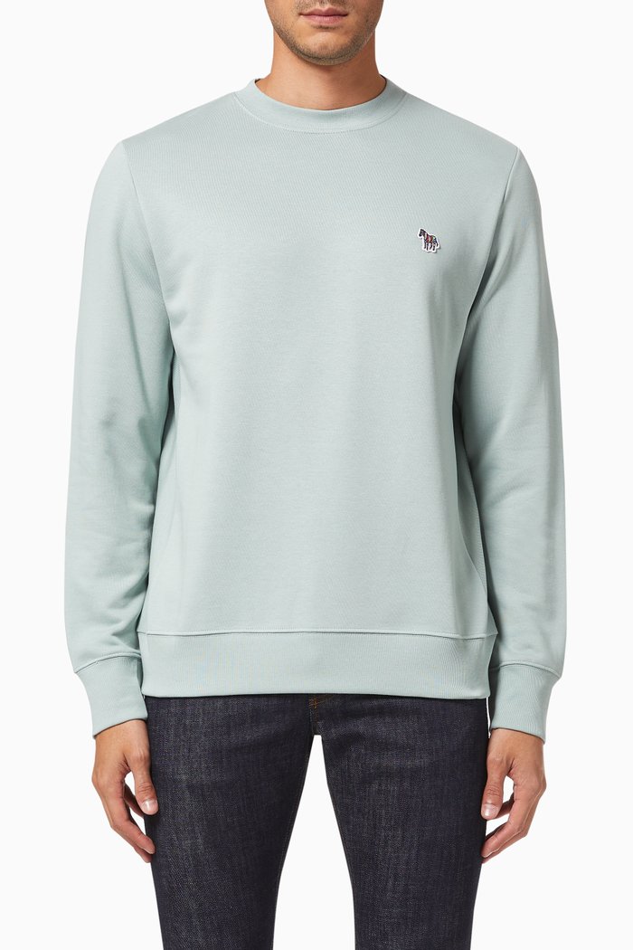 Zebra Logo Sweatshirt in Organic Cotton, Green