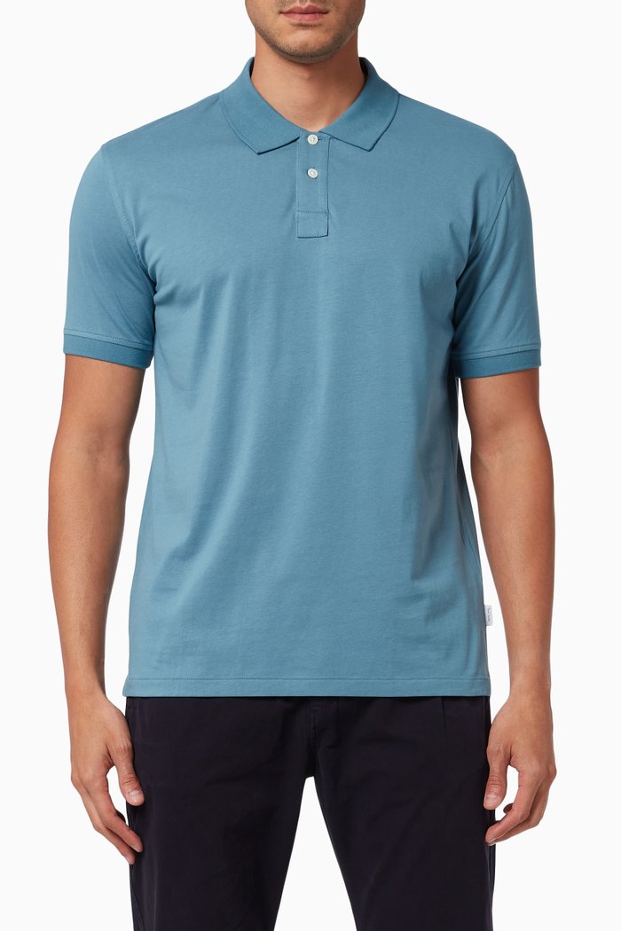 

Slim-Fit Polo Shirt in Organic Cotton Piqué, Blue
